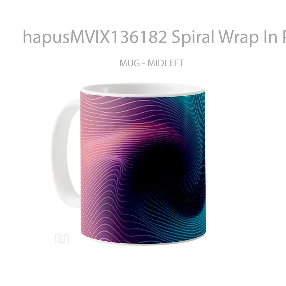 Mug Spiral Wrap In Pink And Blue Gelas Keramik Unik - All-side / Desain