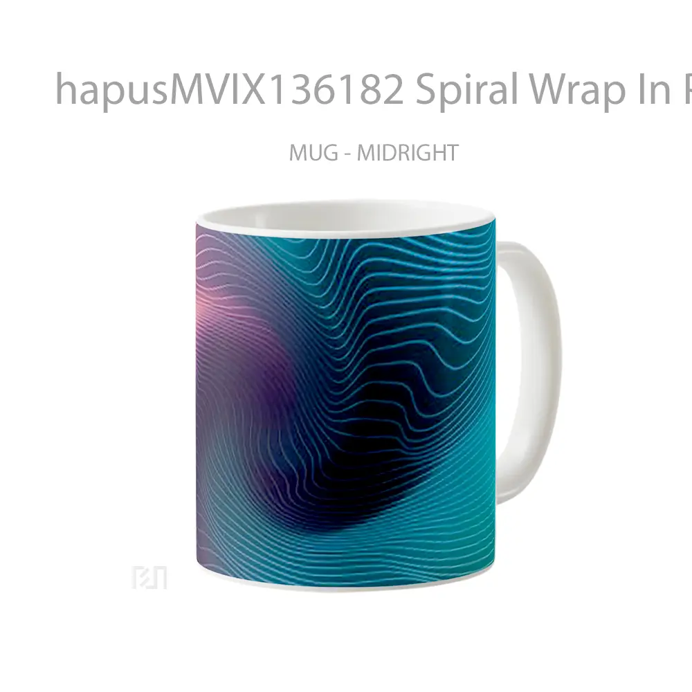Mug Spiral Wrap In Pink And Blue Gelas Keramik Unik - All-side / Desain