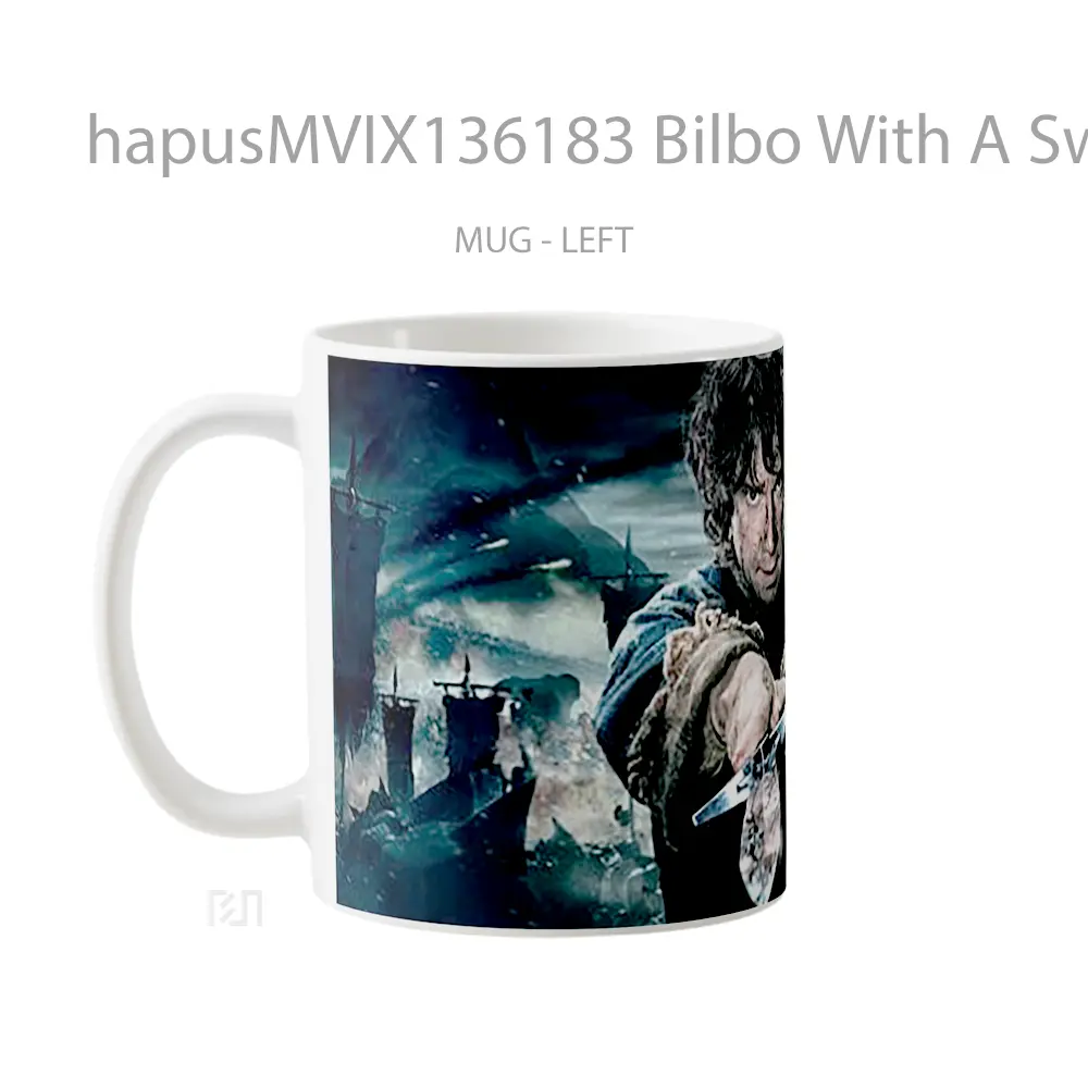 Mug Bilbo With A Sword Gelas Keramik Unik - All-side / Desain