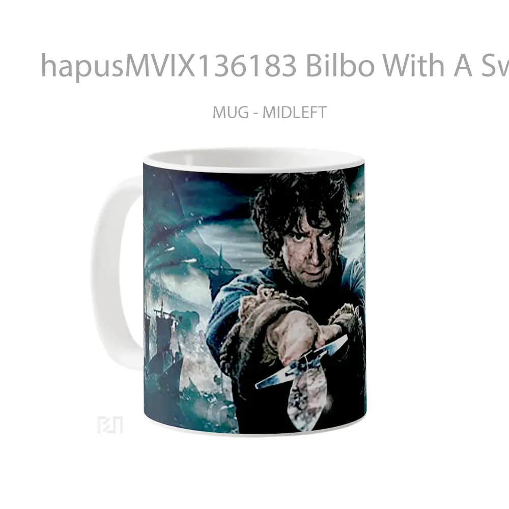 Mug Bilbo With A Sword Gelas Keramik Unik - All-side / Desain