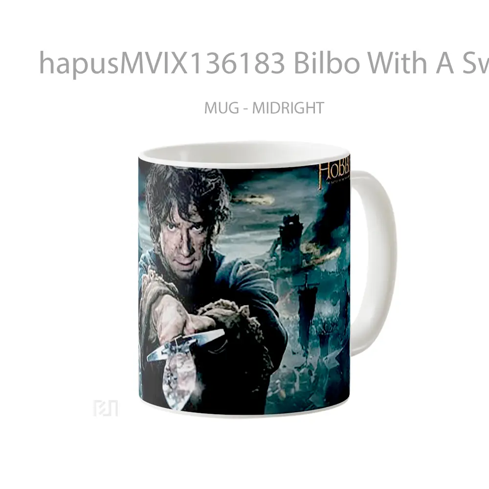 Mug Bilbo With A Sword Gelas Keramik Unik - All-side / Desain