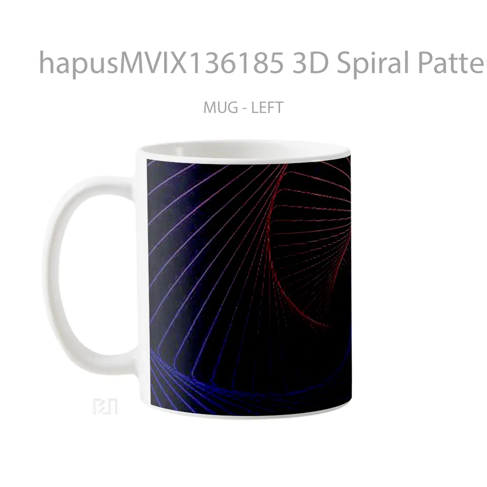 Mug 3D Spiral Pattern Gelas Seni Modern - All-side / Desain