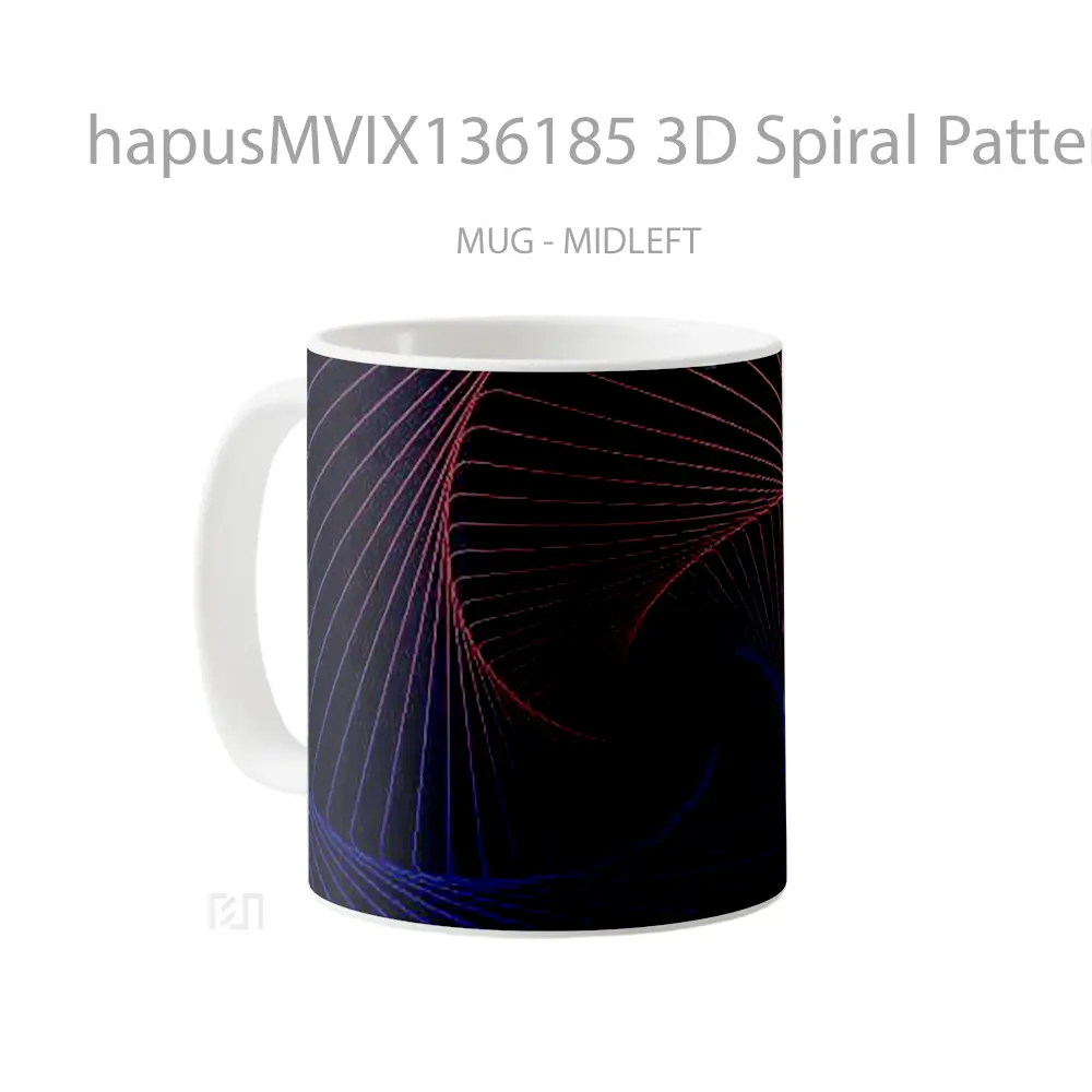 Mug 3D Spiral Pattern Gelas Seni Modern - All-side / Desain