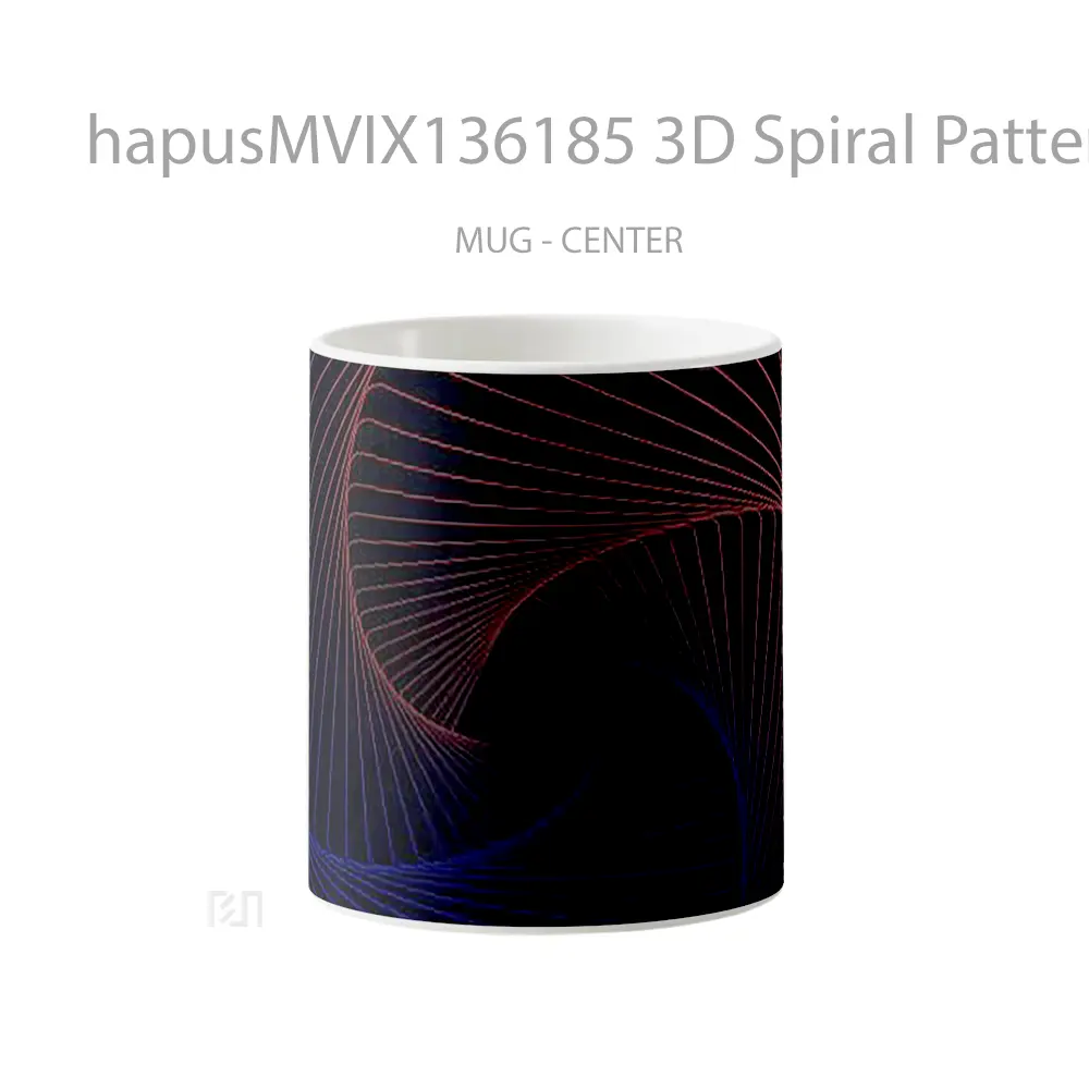 Mug 3D Spiral Pattern Gelas Seni Modern