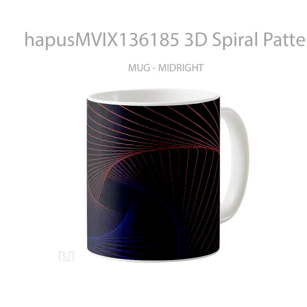 Mug 3D Spiral Pattern Gelas Seni Modern - All-side / Desain