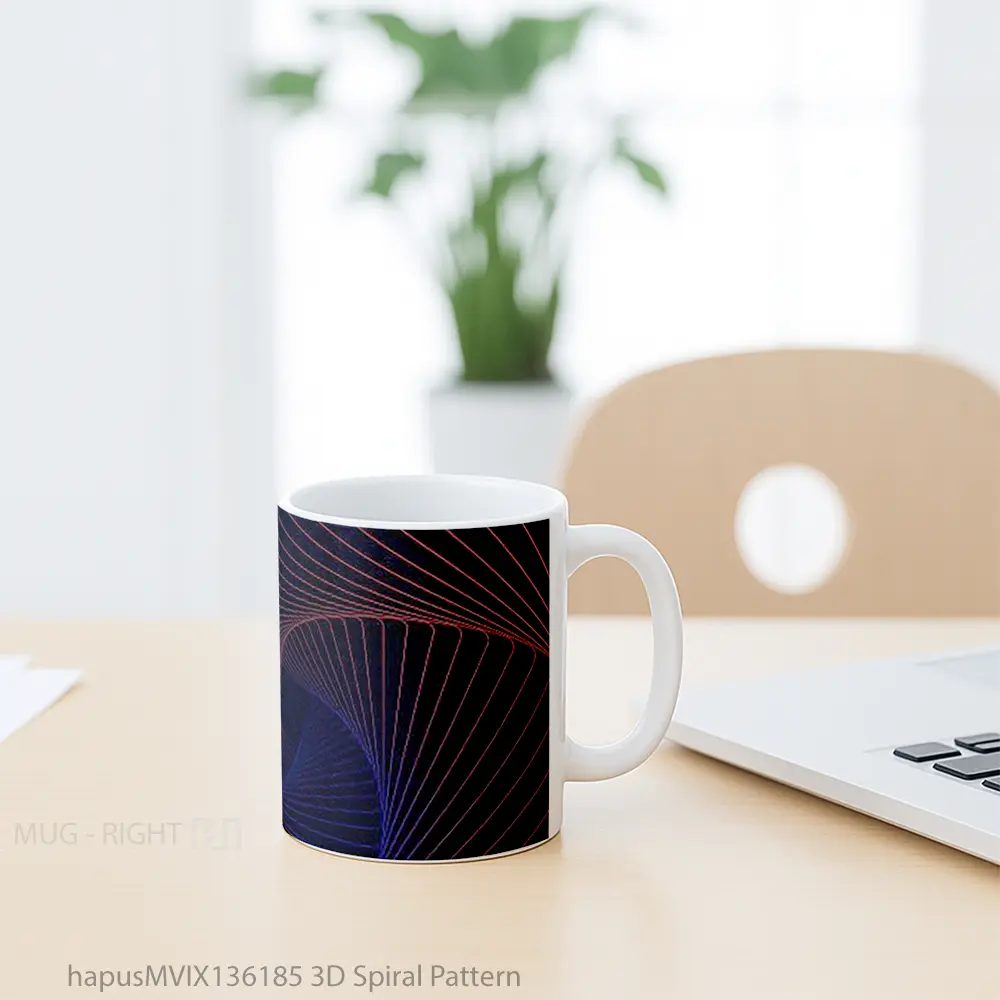 Mug 3D Spiral Pattern Gelas Seni Modern - All-side / Desain