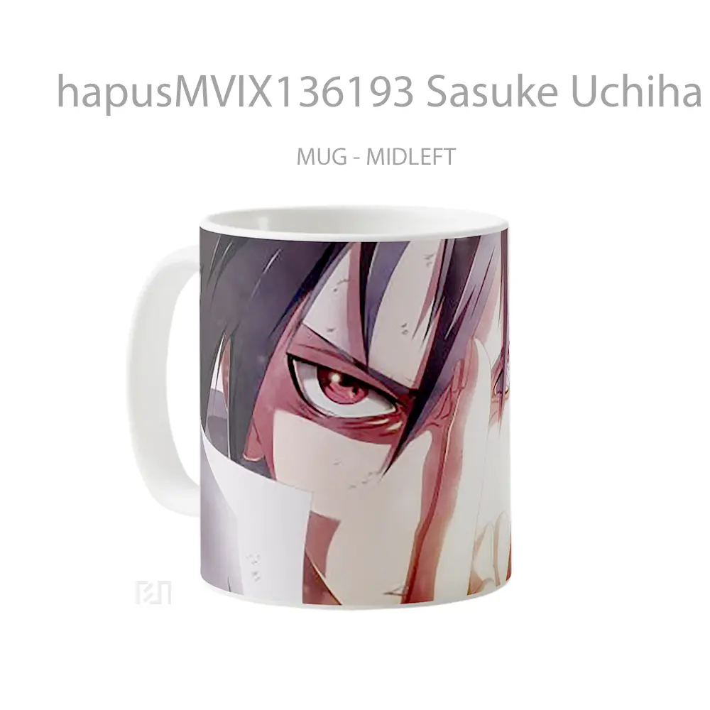 Mug Sasuke Uchiha V1 Cangkir Anime - All-side / Desain