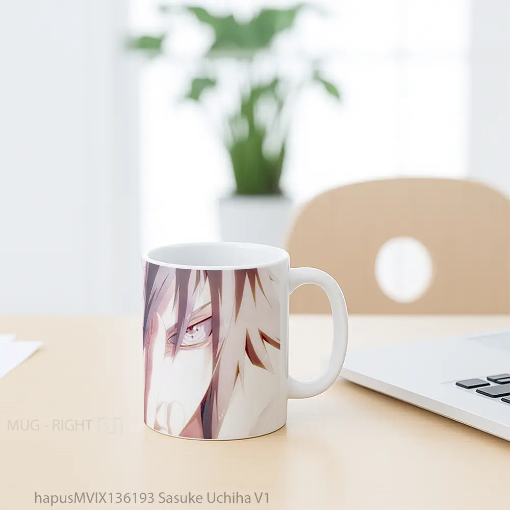 Mug Sasuke Uchiha V1 Cangkir Anime - All-side / Desain