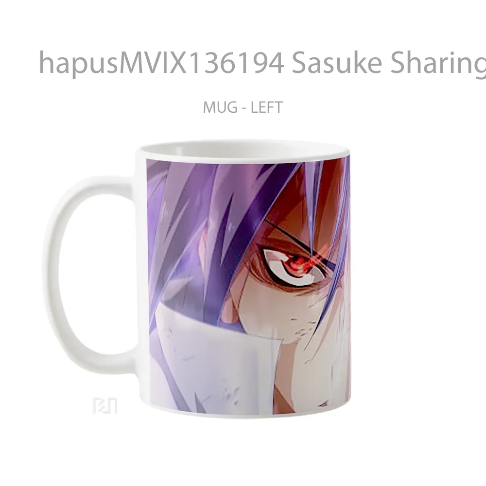 Mug Sasuke Sharingan Rinnegan Cangkir Anime - All-side / Desain