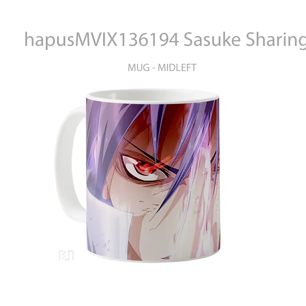 Mug Sasuke Sharingan Rinnegan Cangkir Anime - All-side / Desain