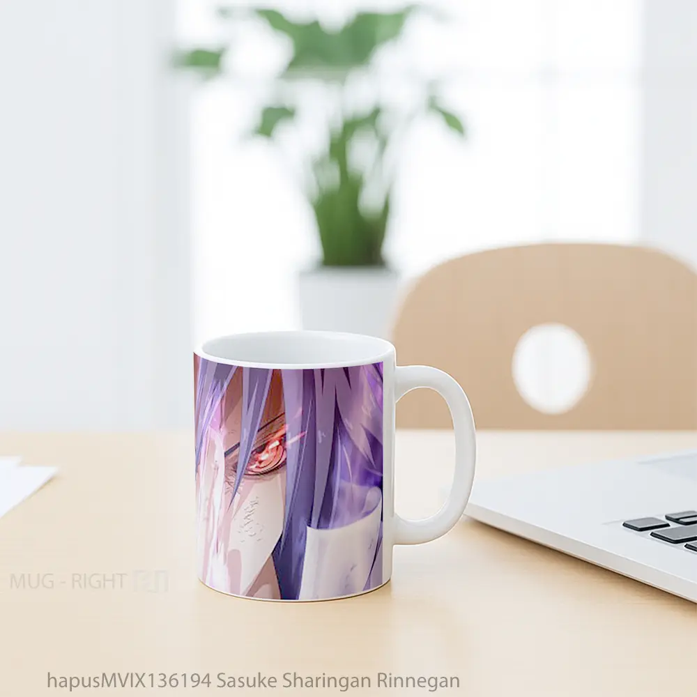 Mug Sasuke Sharingan Rinnegan Cangkir Anime - All-side / Desain