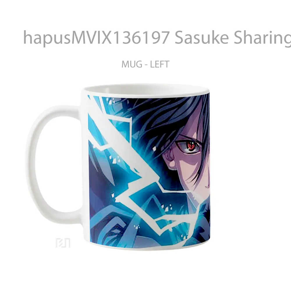 Mug Sasuke Sharingan Rinnegan Eyes Lightning Cangkir Anime - All-side / Desain