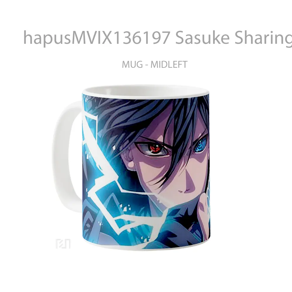 Mug Sasuke Sharingan Rinnegan Eyes Lightning Cangkir Anime - All-side / Desain
