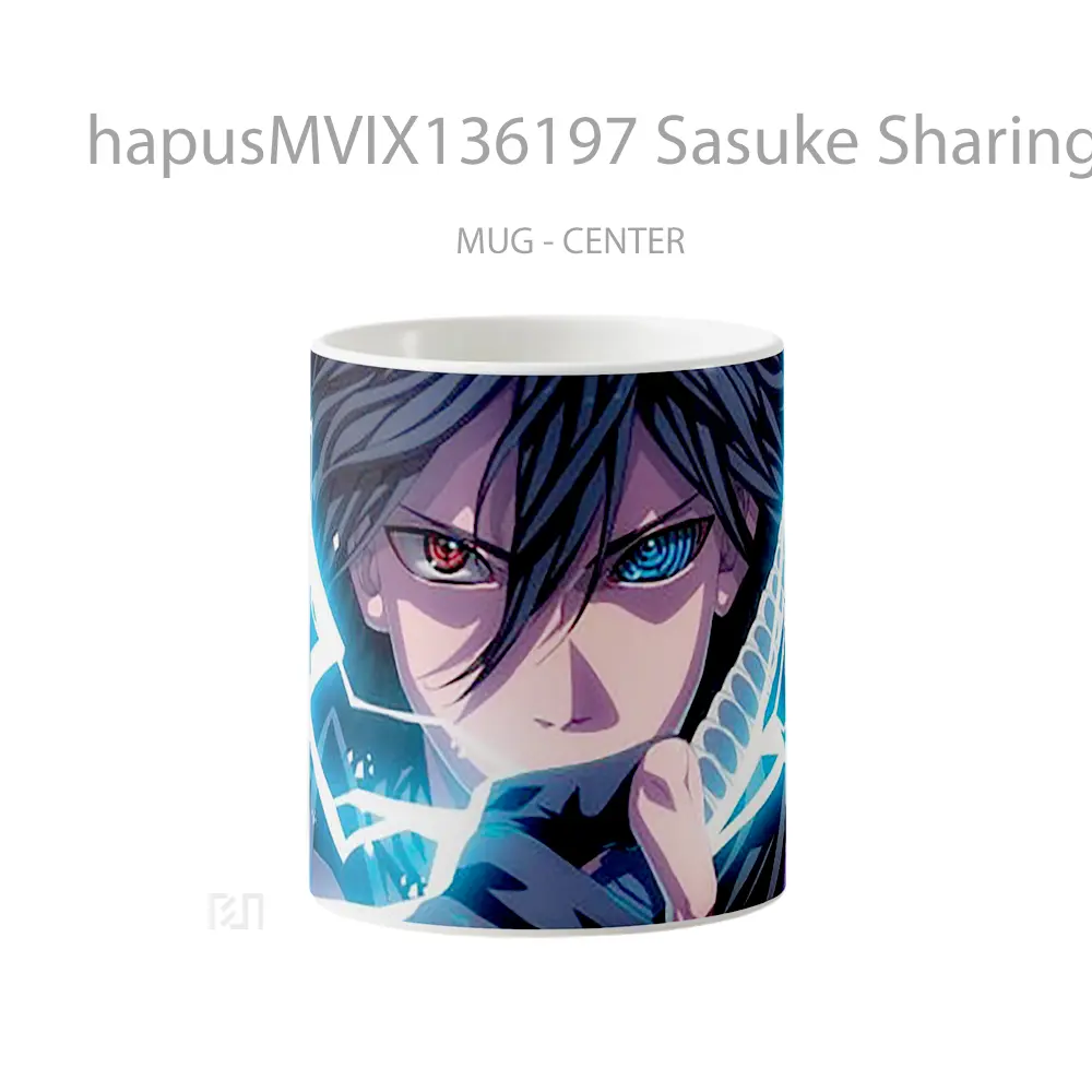Mug Sasuke Sharingan Rinnegan Eyes Lightning Cangkir Anime