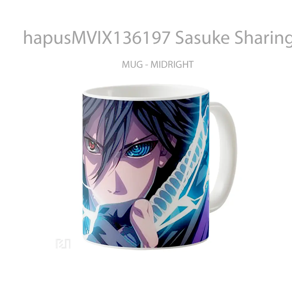Mug Sasuke Sharingan Rinnegan Eyes Lightning Cangkir Anime - All-side / Desain
