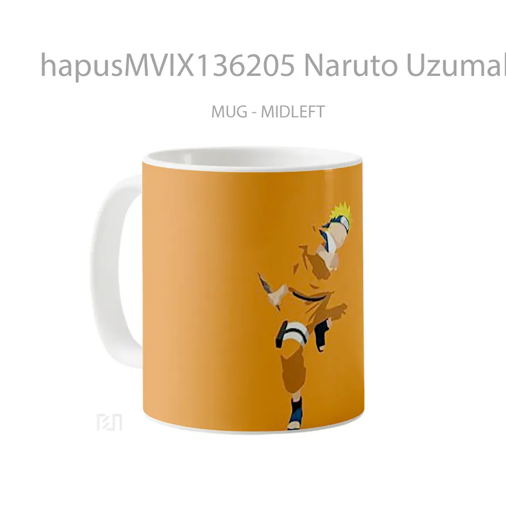 Mug Naruto Uzumaki Minimalist V3 Cangkir Anime - All-side / Desain