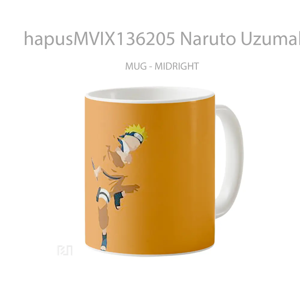 Mug Naruto Uzumaki Minimalist V3 Cangkir Anime - All-side / Desain