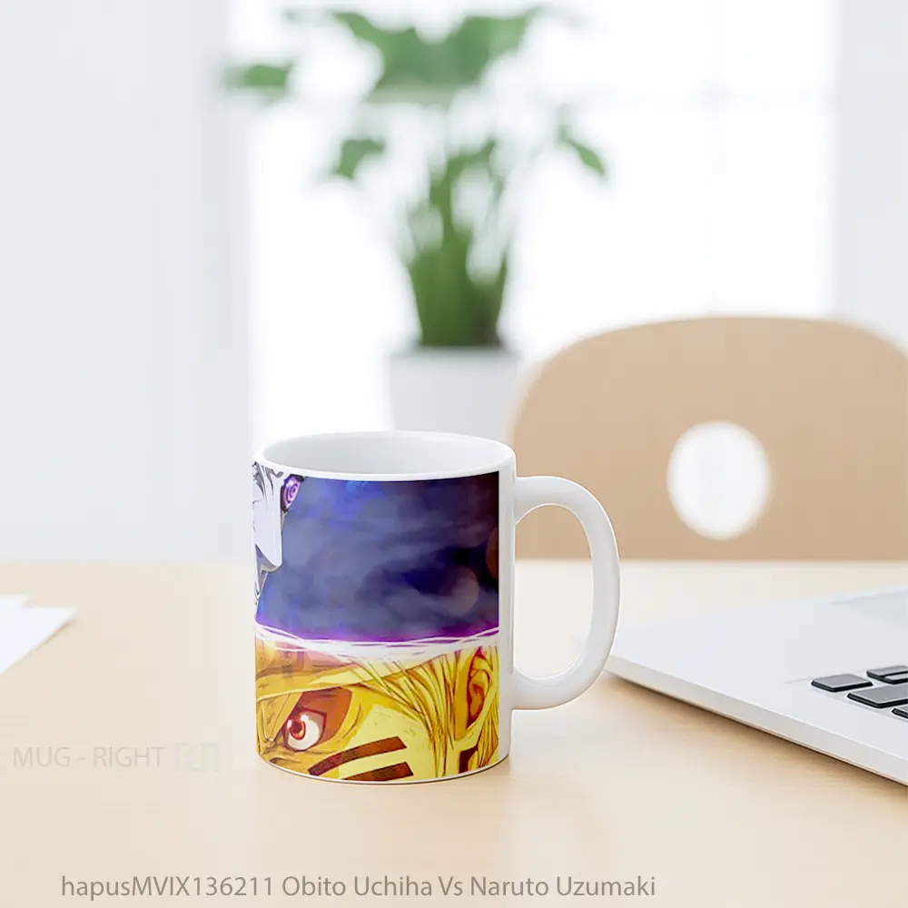 Mug Obito Uchiha Vs Naruto Uzumaki Cangkir Anime - All-side / Desain