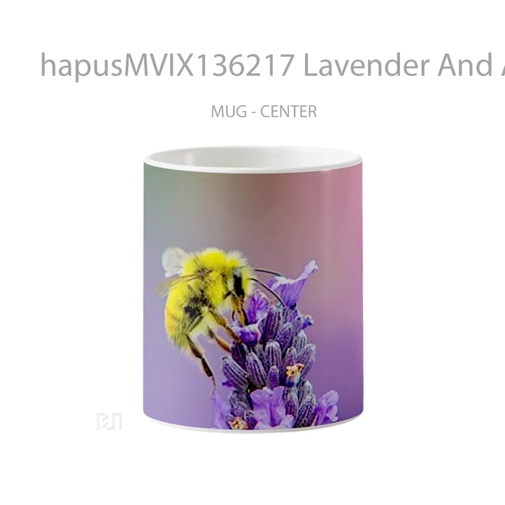 Mug Lavender And A Bee Gelas Hewan Lucu