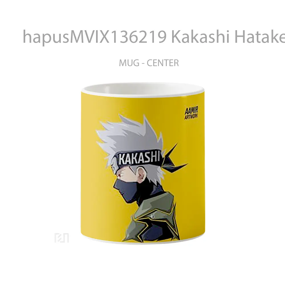 Mug Kakashi Hatake Illustration Gelas Seni Modern