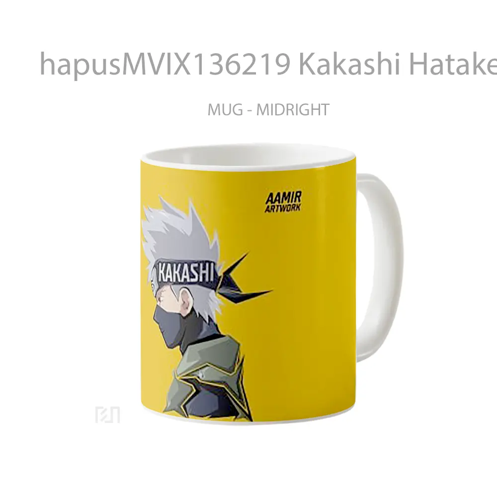 Mug Kakashi Hatake Illustration Gelas Seni Modern - All-side / Desain
