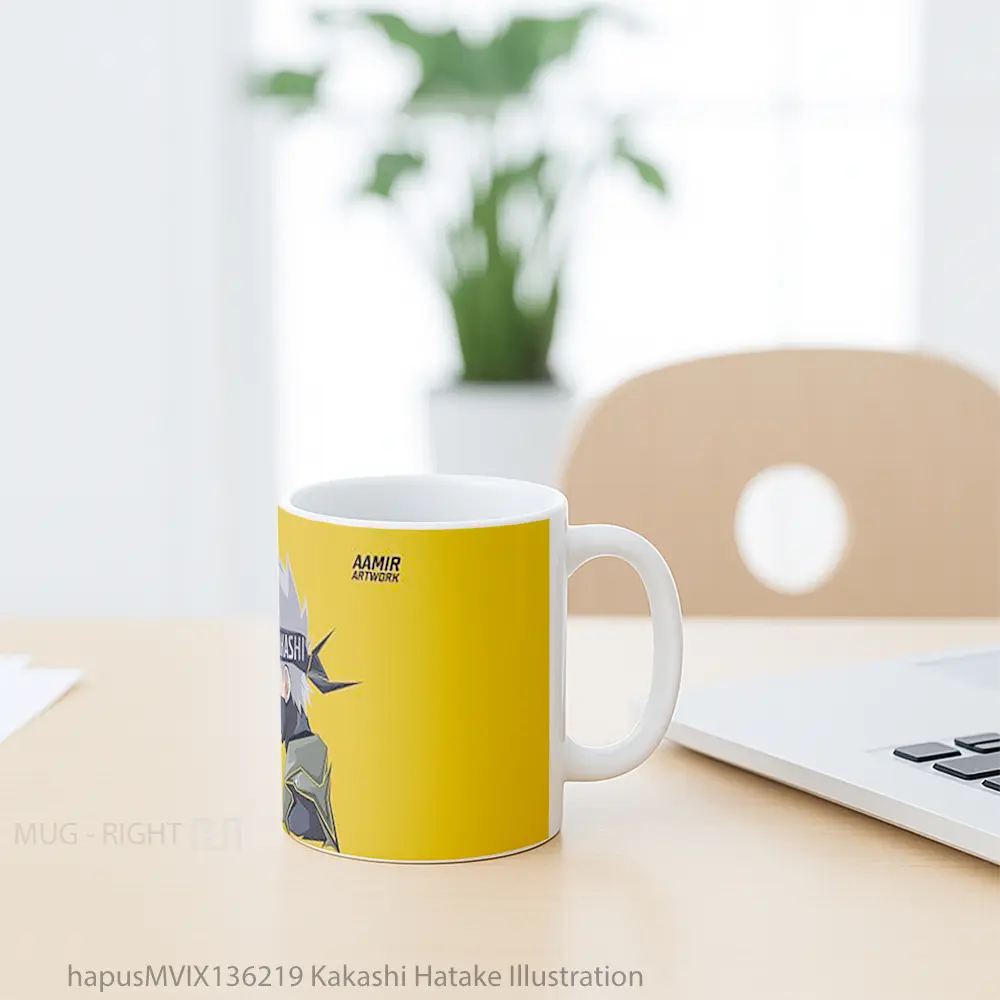 Mug Kakashi Hatake Illustration Gelas Seni Modern - All-side / Desain