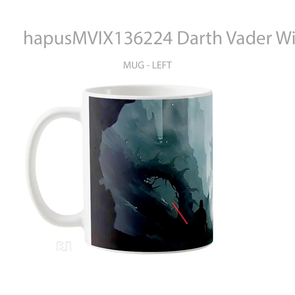 Mug Darth Vader With Lightsaber Gelas Star Wars - All-side / Desain