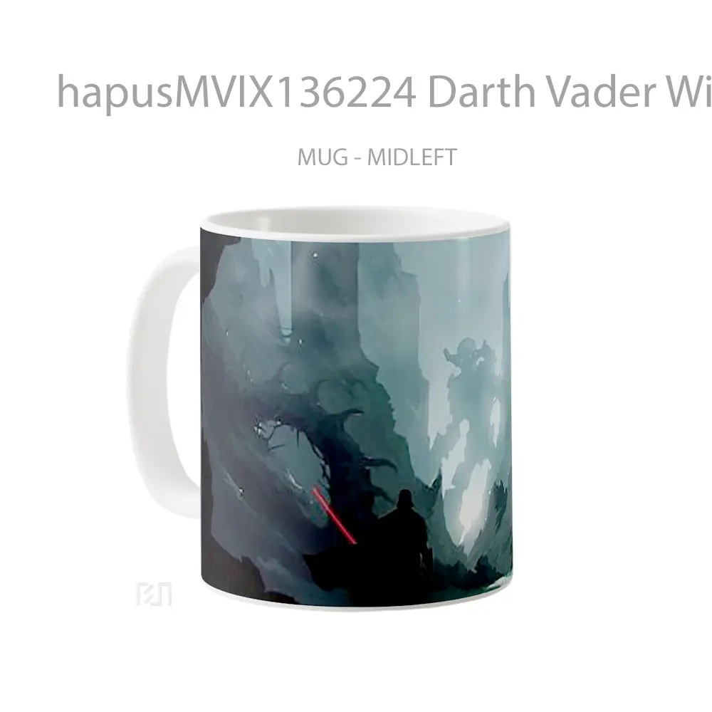 Mug Darth Vader With Lightsaber Gelas Star Wars - All-side / Desain