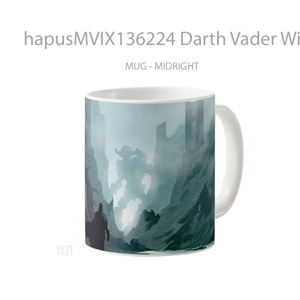 Mug Darth Vader With Lightsaber Gelas Star Wars - All-side / Desain