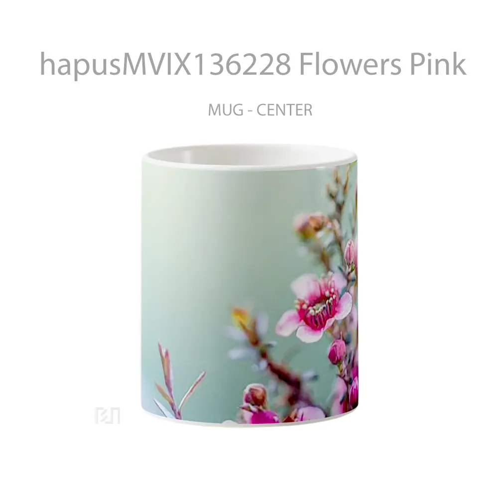 Mug Flowers Pink Gelas Pemandangan Alam