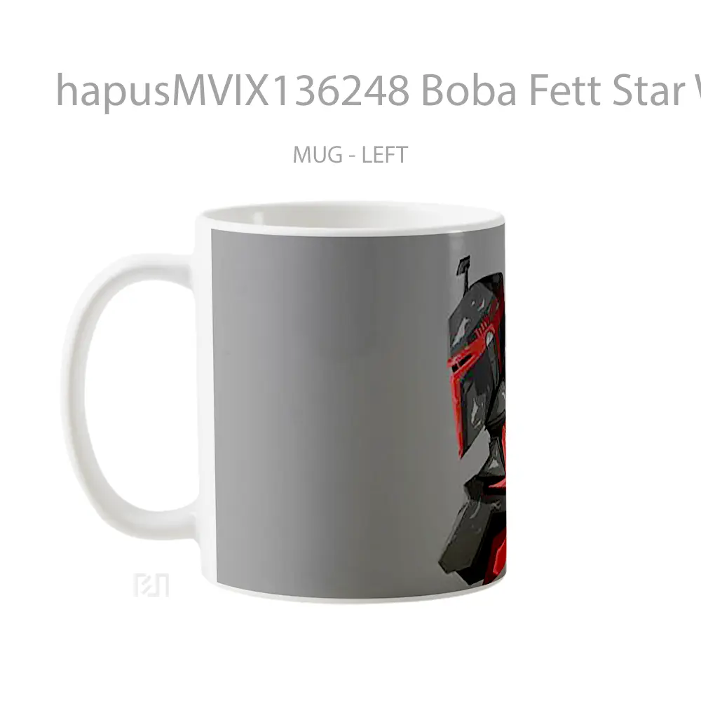 Mug Boba Fett Star Wars Illustration Gelas Star Wars - All-side / Desain