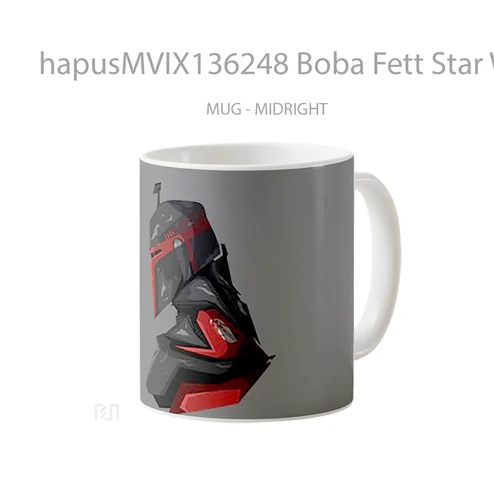 Mug Boba Fett Star Wars Illustration Gelas Star Wars - All-side / Desain