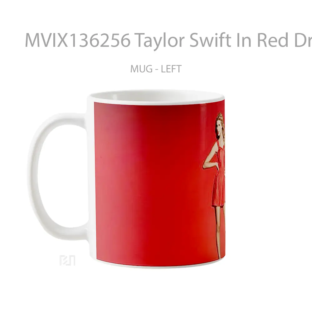 Mug Taylor Swift In Red Dress Gelas Selebriti - All-side / Desain