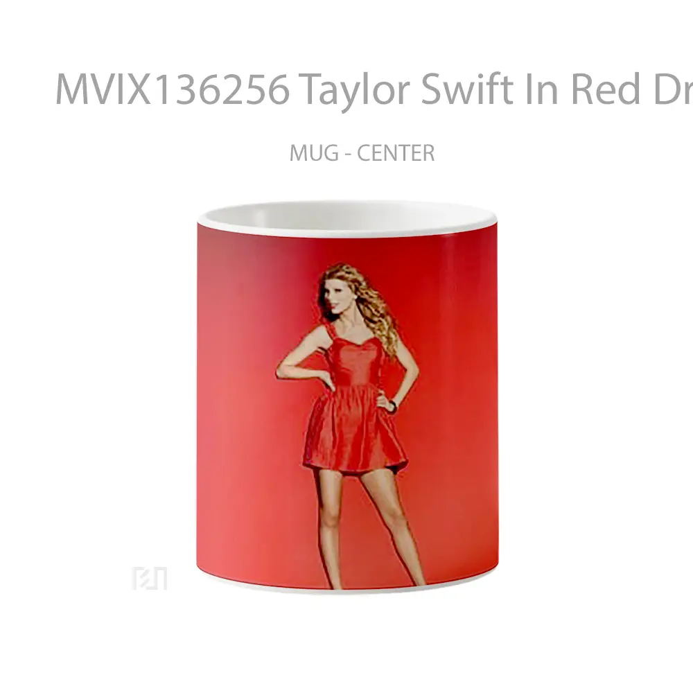 Mug Taylor Swift In Red Dress Gelas Selebriti