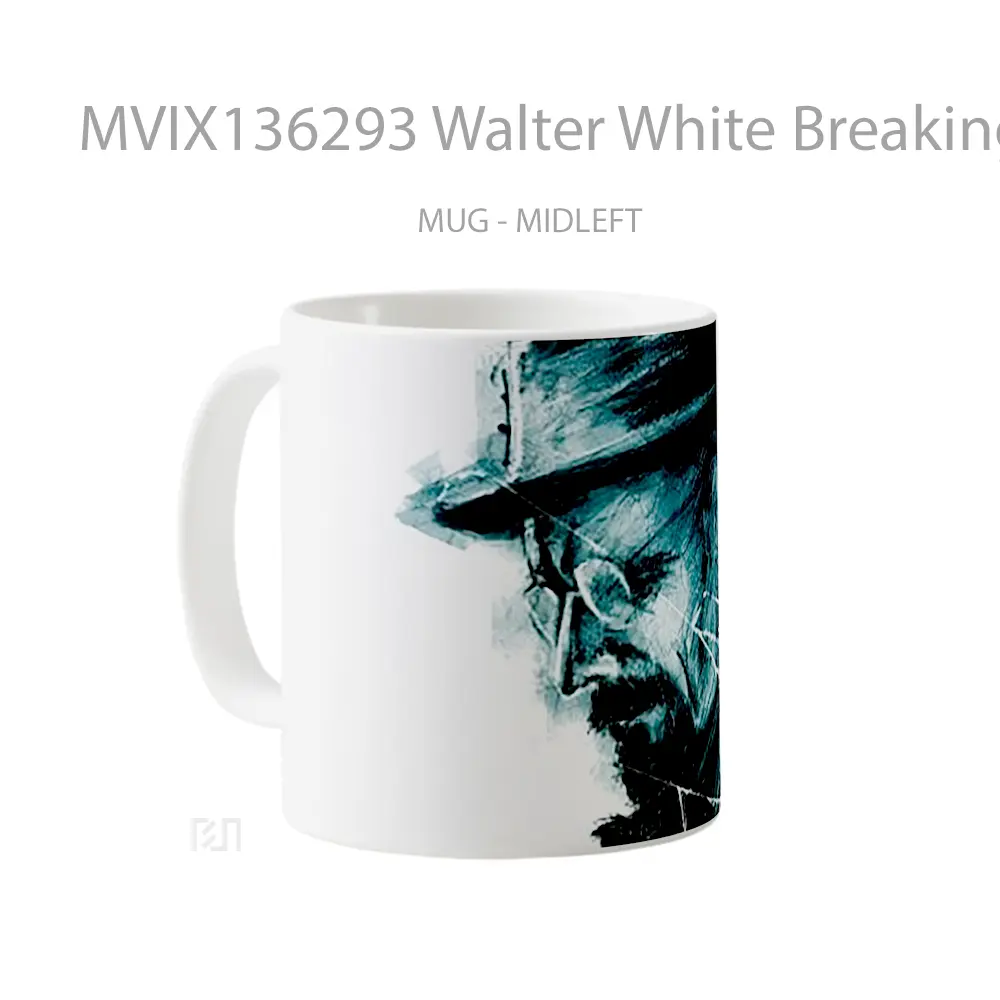 Mug Walter White Breaking Bad Fanart Painting Gelas Seni Modern - All-side / Desain