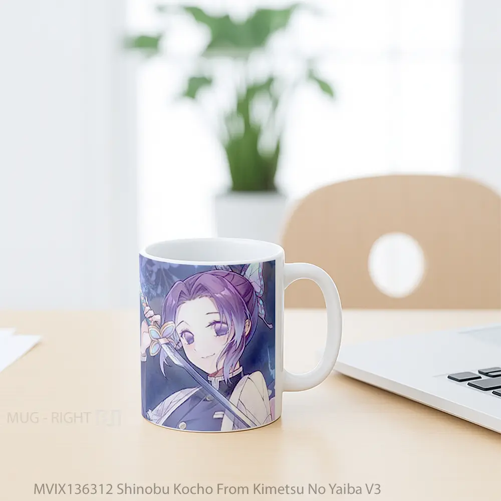 Mug Shinobu Kocho From Kimetsu No Yaiba V3 Cangkir Anime - All-side / Desain
