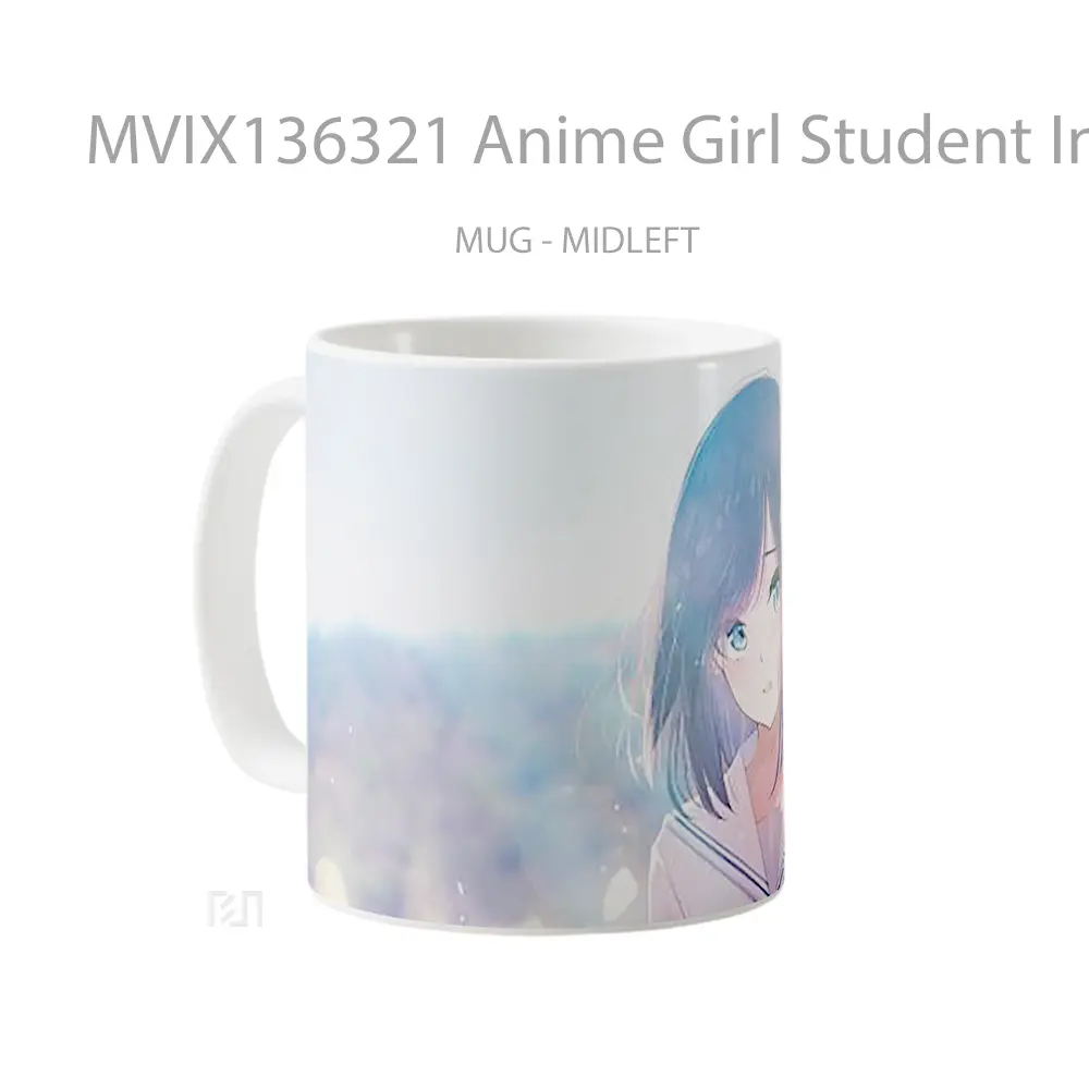 Mug Anime Girl Student In Uniform Cangkir Anime - All-side / Desain
