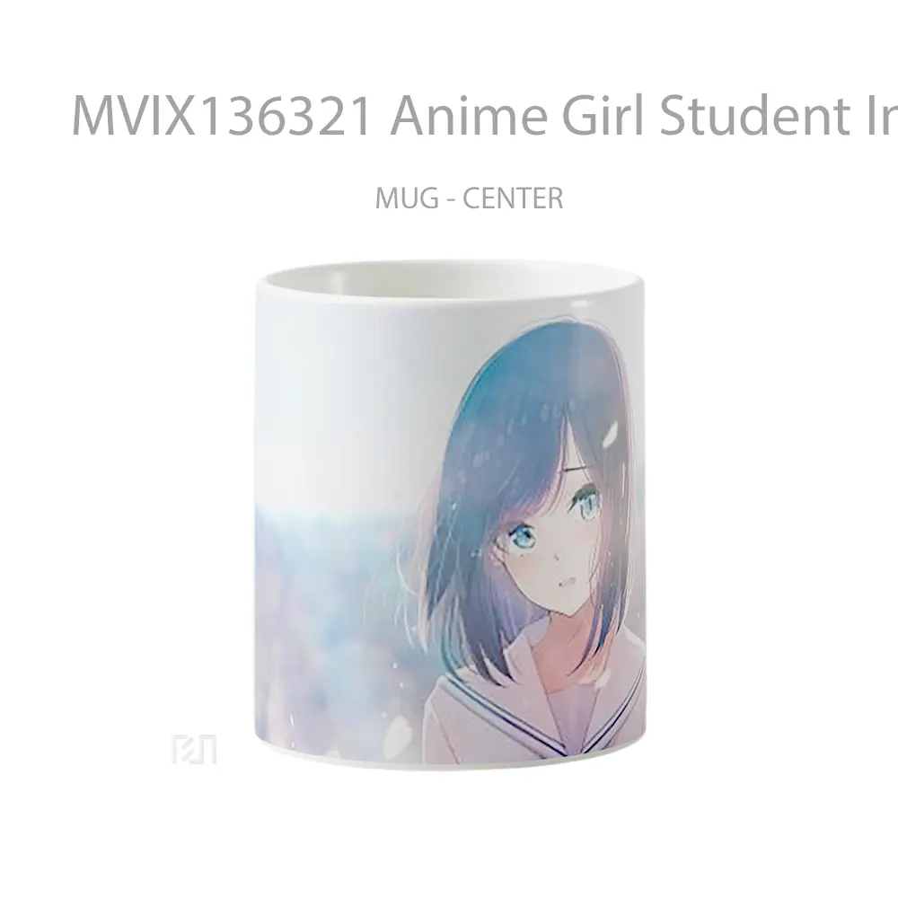 Mug Anime Girl Student In Uniform Cangkir Anime