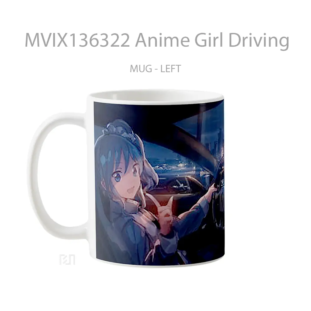 Mug Anime Girl Driving Cangkir Anime - All-side / Desain