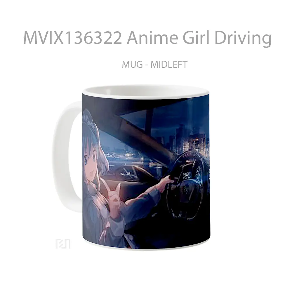 Mug Anime Girl Driving Cangkir Anime - All-side / Desain