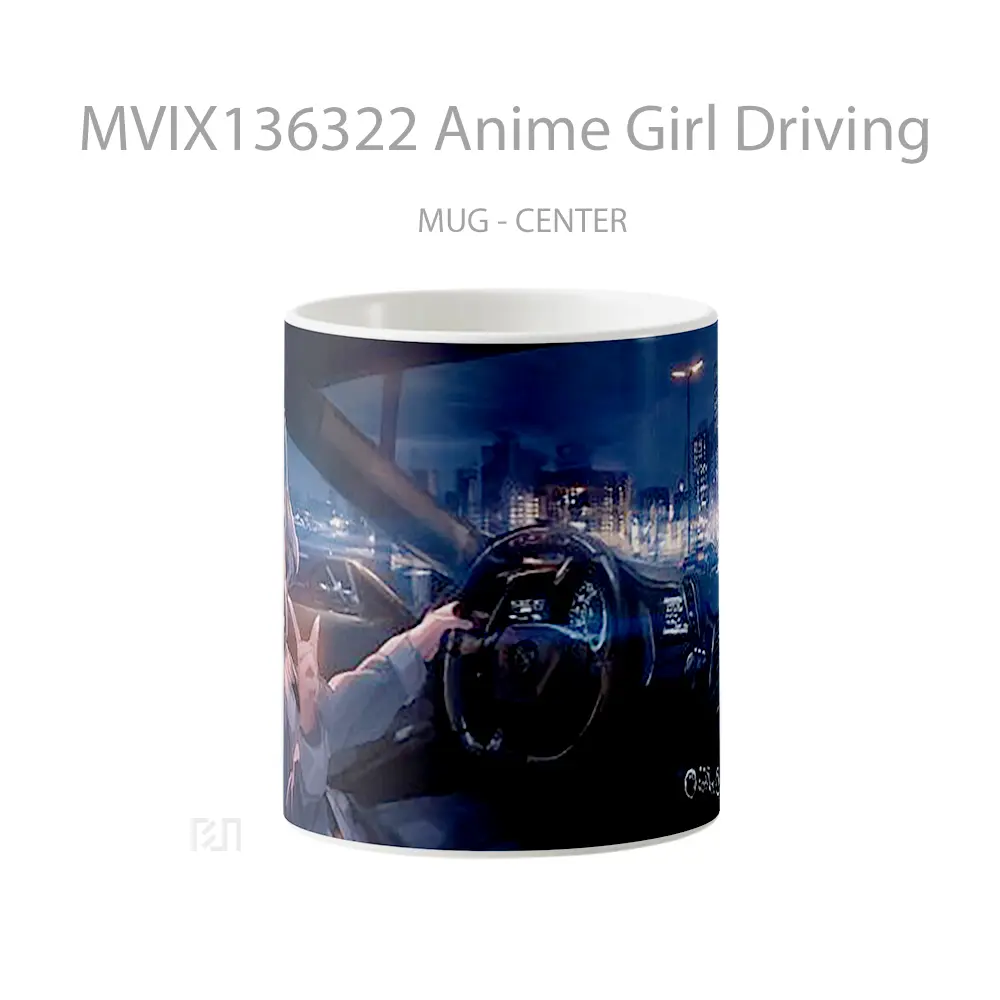 Mug Anime Girl Driving Cangkir Anime