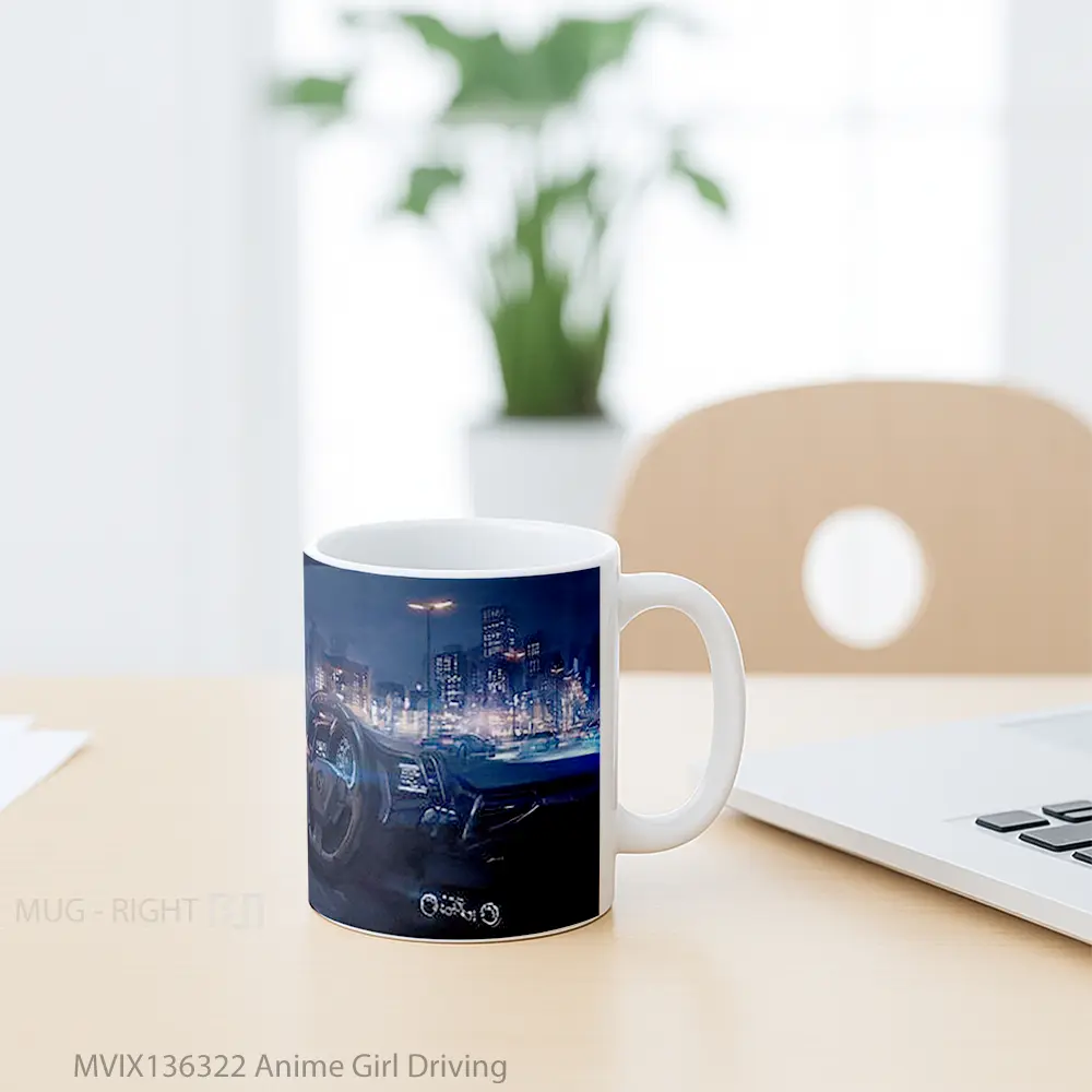 Mug Anime Girl Driving Cangkir Anime - All-side / Desain