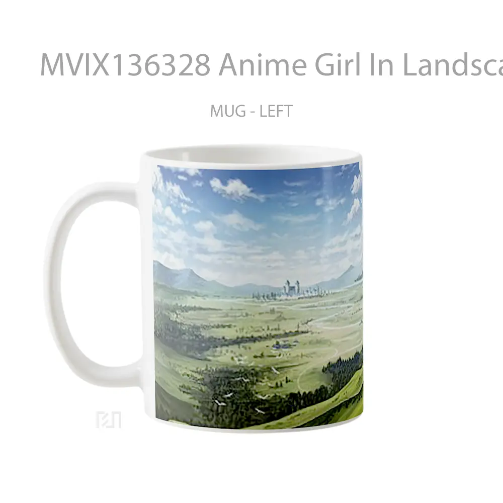 Mug Anime Girl In Landscape Cangkir Anime - All-side / Desain