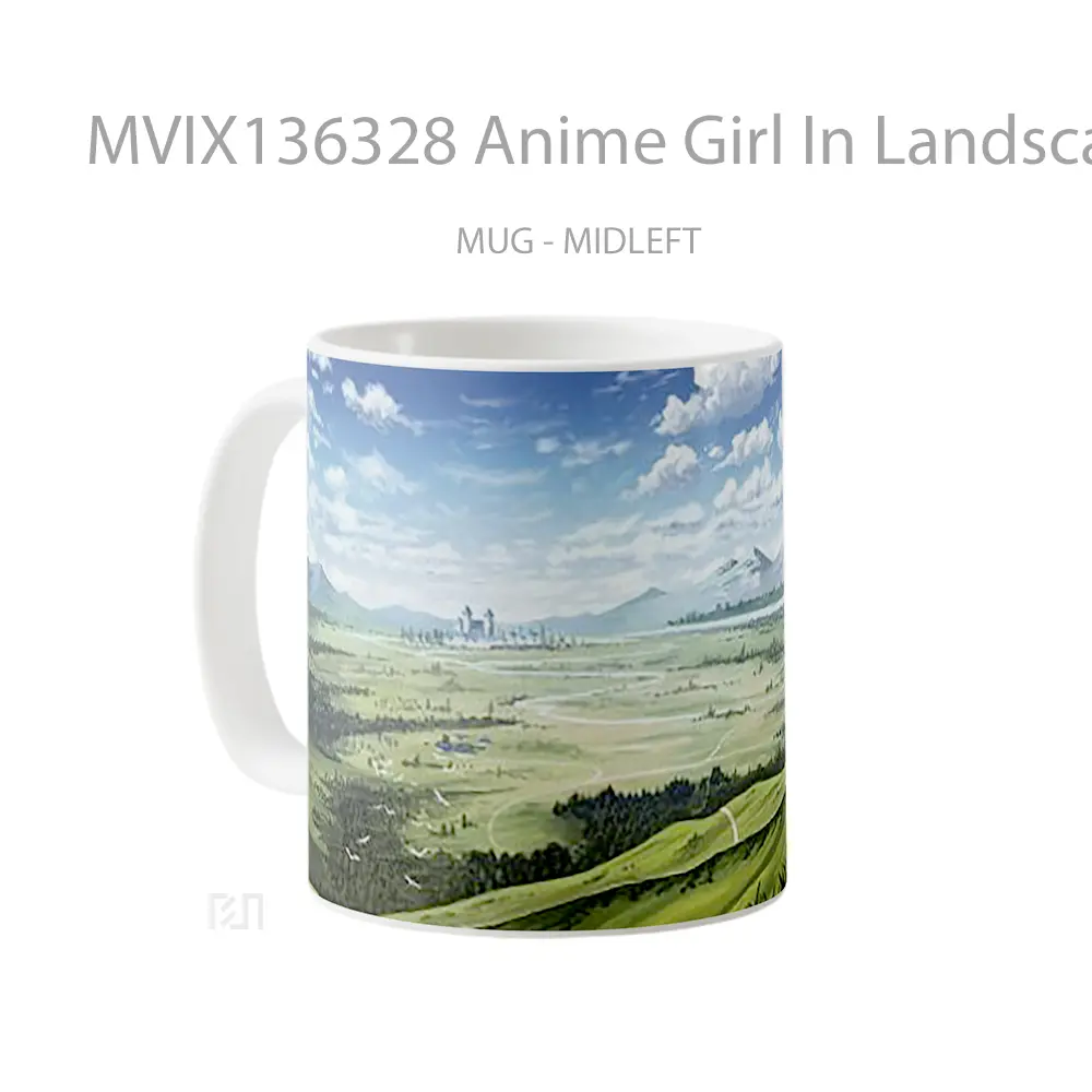Mug Anime Girl In Landscape Cangkir Anime - All-side / Desain