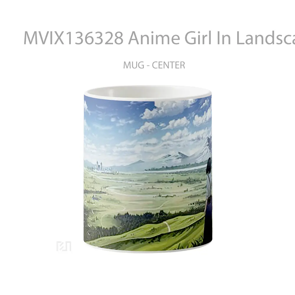 Mug Anime Girl In Landscape Cangkir Anime