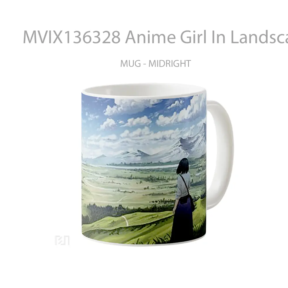 Mug Anime Girl In Landscape Cangkir Anime - All-side / Desain