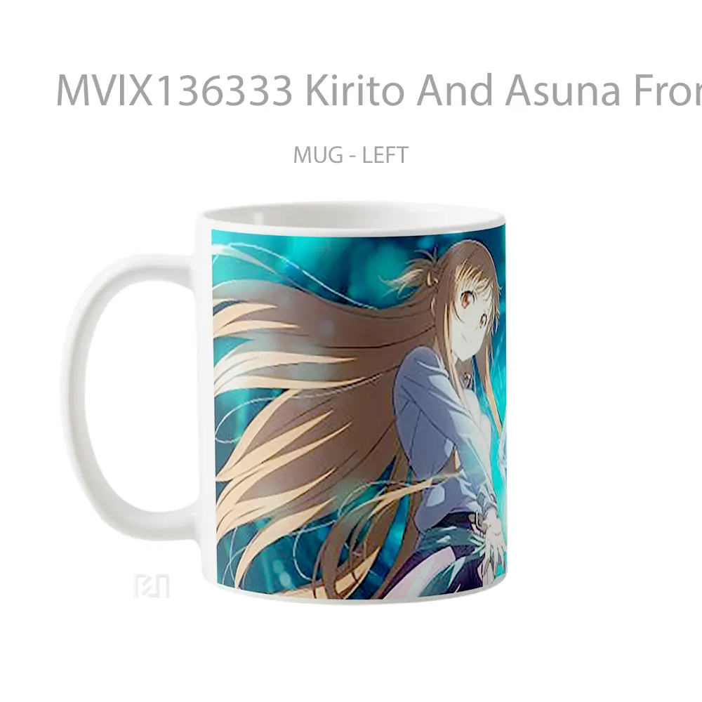 Mug Kirito And Asuna From Sword Art Online Cangkir Anime - Tampak Kiri