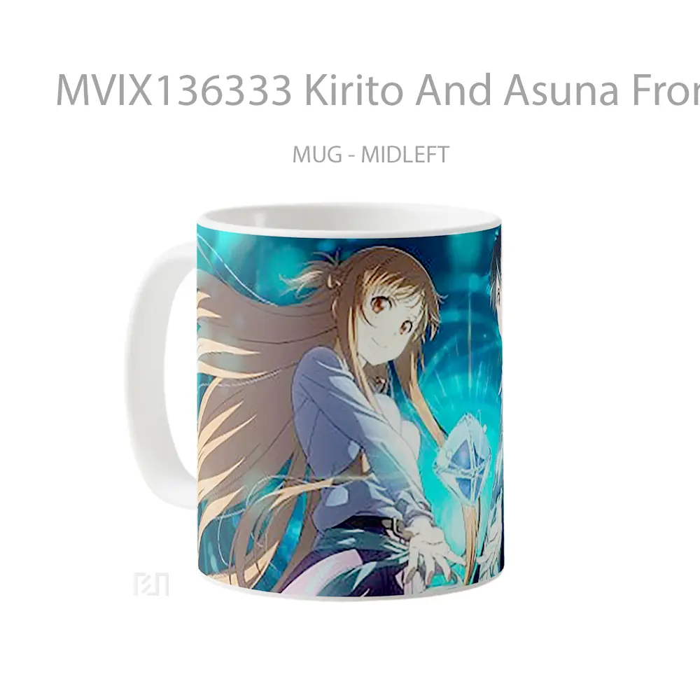 Mug Kirito And Asuna From Sword Art Online Cangkir Anime - Tampak Kiri