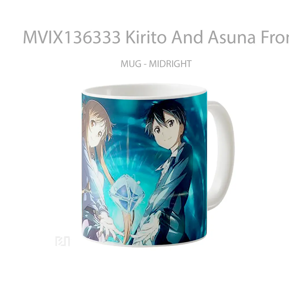 Mug Kirito And Asuna From Sword Art Online Cangkir Anime - Tampak Kiri