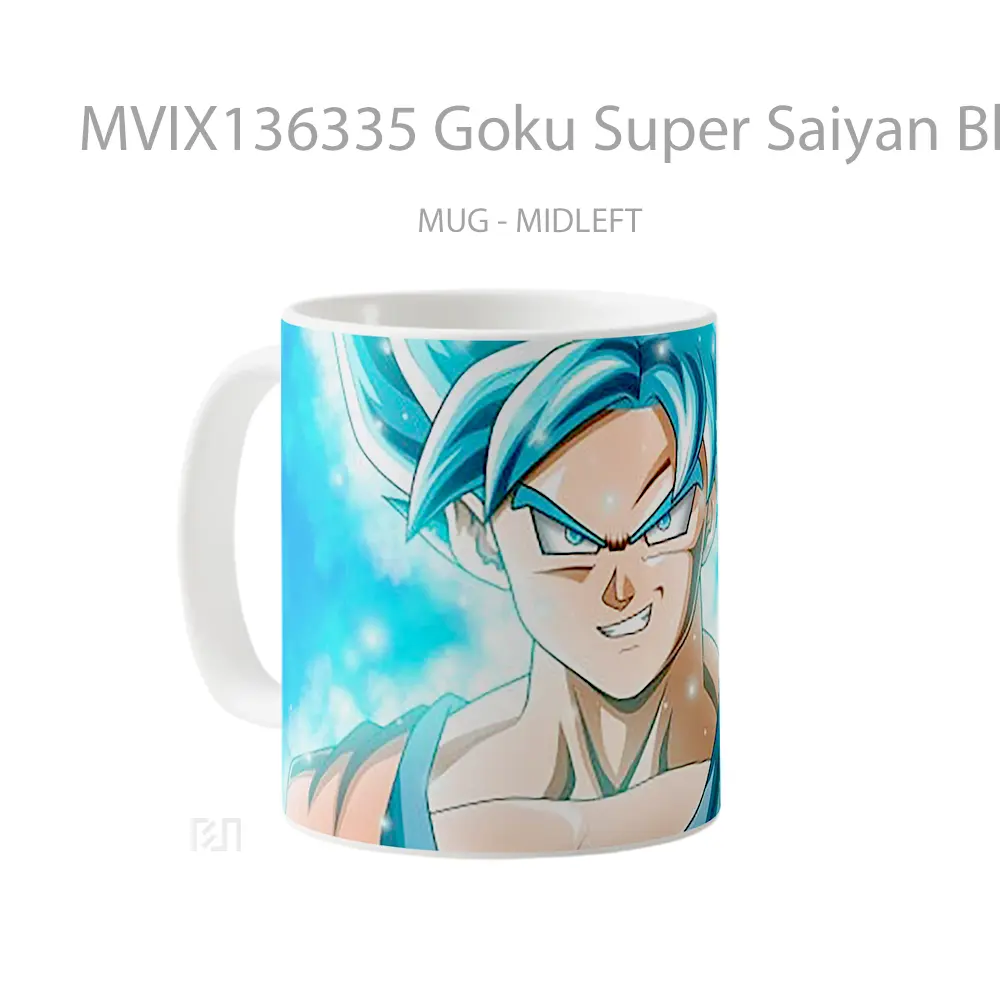 Mug Goku Super Saiyan Blue From Dragon Ball Super V2 Cangkir Anime - All-side / Desain